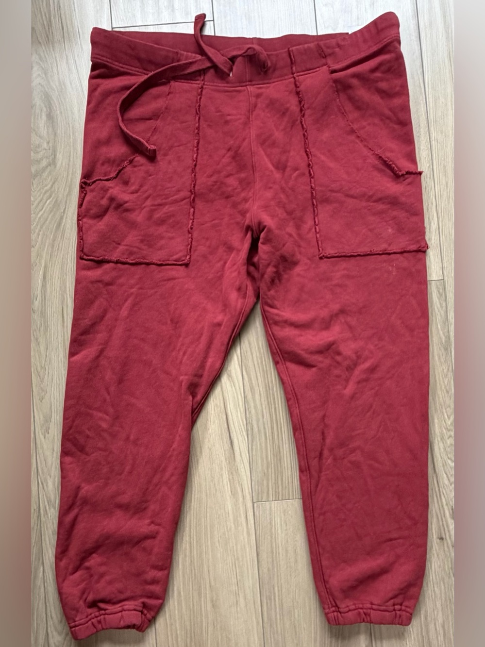 Frank & Eileen Drawstring Jogger SweatPants in Burgundy Maroon Sz XL EUC